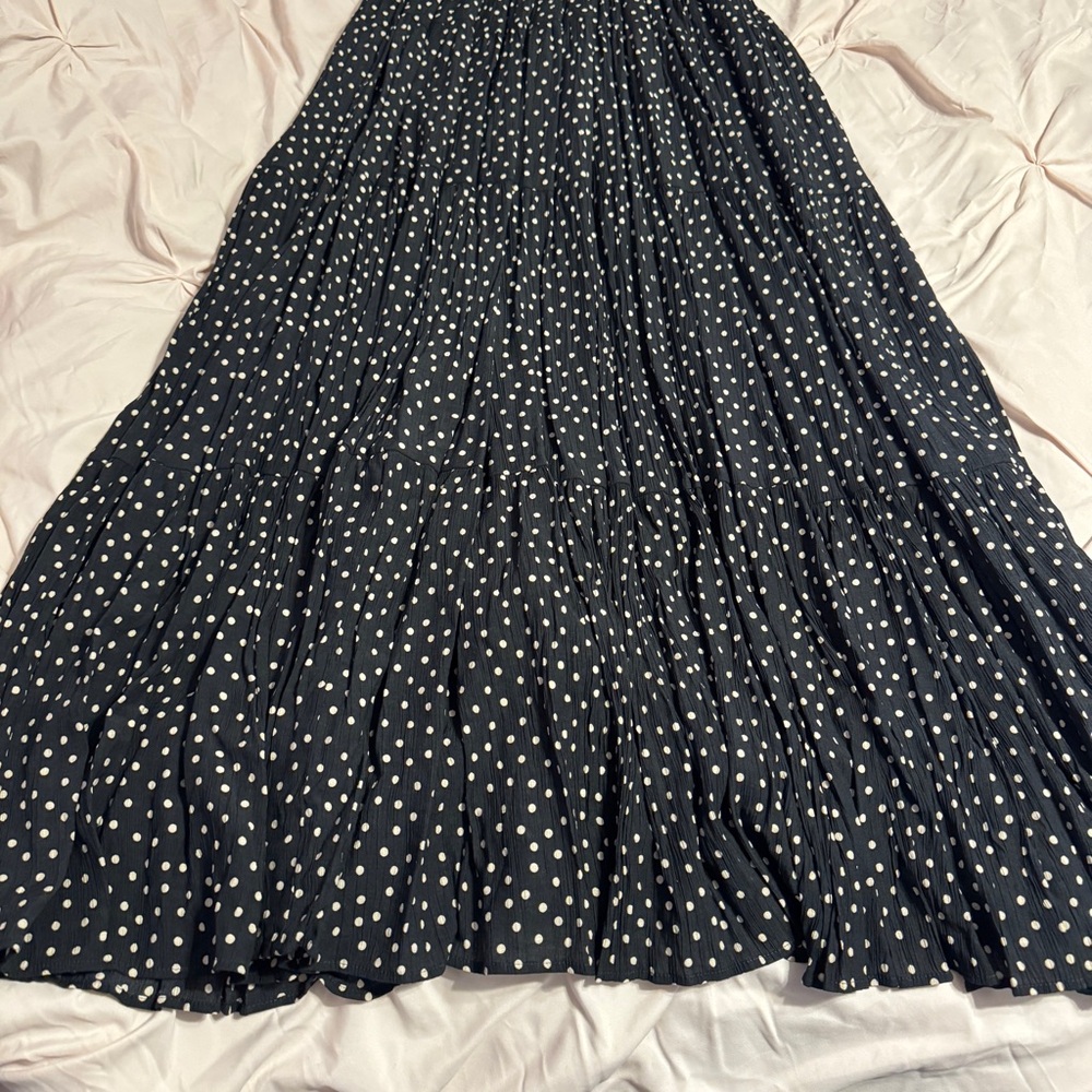 Abercrombie & Fitch Black Polka Dot Smocked Maxi Dress - Picture 8 of 9